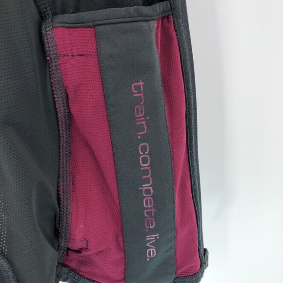 Hylete Jacket Womens Medium Gray Red Full Zip Hooded Thumb Holes Workout Gym - Picture 7 of 8